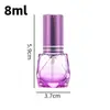 Venta directa del fabricante: Botella de muestra de perfume rollerball de diamante de 8 ml, spray de perfume, botella de recarga rollerball de aceite esencial cosmético