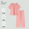 Pijama Estilo Chinês Feminino Primavera e Verão Gola Boneca Costura Floral Manga Curta Tamanho Grande Conjunto de Calça Roupas de Casa Algodão Nuvem