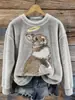 Nueva sudadera de franela con cuello redondo para mujer, impresión digital 3D de Amazon, sitio web independiente transfronterizo, personalizable para otoño e invierno
