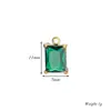 Colgante de Circonita con Forma de Gota de Agua Cuadrada Conector de Agujero Único Doble Agujero Acero Inoxidable Collar de Circonita Accesorios para Colgantes DIY