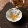 Taza maestra de cerámica de glicinias pintada a mano Miyan para mujer, taza de té con forma de mariposa, juego de té kung fu, taza individual