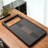Bandeja de té de piedra negra sintética para uso doméstico, integrada con tetera, juego de oficina totalmente automático, bandeja de té de piedra integrada