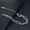 Diseño de Nicho Pulsera para Hombre de Hueso de Doble Capa Hip Hop Punk Pulsera de Alta Gama Moda Versátil para el Trabajo Joyería