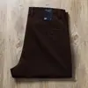 Pantalones largos de sarga lavada, gruesos, color azul marino, para otoño e invierno, pantalones rectos de negocios casual de alta gama para hombre
