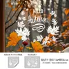 Guirnalda de Hojas de Otoño de Acción de Gracias Transfronteriza Pegatinas Estáticas de PVC para Ventanas al por Mayor Pegatinas de Hojas de Arce Blancas de Otoño Pegatinas Decorativas Impermeables para Ventanas