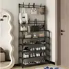 Zapatero sencillo para puerta de entrada, para el hogar, multicapa, integrado, para dormitorio, casa de alquiler, zapatero explosivo, artefacto de almacenamiento