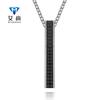Collar cilíndrico de acero inoxidable con diamantes de imitación para hombre y mujer, cadena de suéter, colgante de moda que combina con todo, suministro directo de fábrica