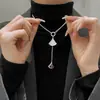 Falda de moda con forma de abanico de Douyin, Collar largo para suéter completamente adornado con perlas, Elegante y grácil