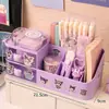 Caixa de armazenamento tipo gaveta para mesa, organizador de material de escritório, porta-canetas, design fofo de desenho animado, caixa de armazenamento multifuncional para estudantes e uso no escritório