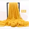Lenço de Seda Grande de Cor Sólida de Seda Sintética para Verão Toalha de Praia à Beira-Mar Lenço Longo de Chiffon para Primavera e Verão Xale Plissado
