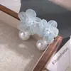 Pendientes de Flor de Gasa Estilo Vacaciones Suave Pendientes de Organza Dulces y Coloridos Pendientes Dopamina para Viaje de Mujer