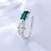 Aretes Cuadrados de Plata Esterlina S925 con Zirconia Colorida, Aros para la Oreja sin Perforación, Mini Clip Compacto Francés para el Cartílago de la Oreja, Aretes de Plata