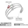 Pulsera abierta hueca de acero inoxidable chapada en oro de 18k, estilo europeo y americano, nicho, con estrella-luna-mariquita y circonita, accesorio de moda para mujer