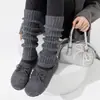 Estilo Popular Novo Outono e Inverno Meias Básicas Caneladas Slouch Lã Tricotada Quentes Meias JK para Panturrilha para Mulheres