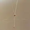 Collar de Sol Extraíble Color Caramelo, Cadena de Suéter de Estilo Retro Otoño e Invierno Maillard de Gama Alta, Cadena para el Cuello Simple y Versátil