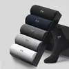 Calcetines Deportivos de Algodón Puro para Hombre, Absorbentes de Sudor y Desodorantes, de Longitud Media, Color Negro, Calcetines de Negocio Antibacterianos Completamente Negros para Primavera, Otoño y Verano