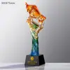 Troféu de Cristal Atacado Criativo Colorido Metal Resina Estrela de Cinco Pontas Reunião Anual Funcionário Destaque Prêmio de Honra Lembrança