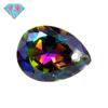 Gema Huagang, un solo agujero, electrochapado, circonita colorida, CZ, piedra desnuda en forma de pera, Wuzhou, gota artificial en forma de gota, 3A, piedra Hao, imitación de taladro