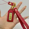 Cadena para teléfono móvil de oro puro 999, colgante para llavero, amuleto de la suerte para exámenes, regalo de graduación, venta al por mayor