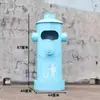 Estilo industrial de hierro retro personalidad creativa hidrante de incendios grande con tapa pie cubo de basura de metal sala de estar exterior barril
