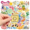 50 Vibras Frescas de Verano Estilo Pequeño y Fresco Patrón de Dibujos Animados Pegatinas Decorativas Pegatinas para Material de Cuaderno