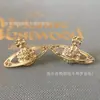 Pendientes Saturno de Trébol de Cuatro Hojas para Mujer, Pendientes de Planeta de Alta Gama Versátiles Incrustados de Diamantes, Regalo para Novia, Diseño Exquisito Simple y Único