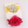 Faixa de Cabeça para Bebê de Comércio Exterior com Flor de Chiffon, Estilo Ins Europeu e Americano, Faixa de Nylon, Macia e Elástica para Proteger a Moleira do Bebê