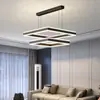 Lámpara Cuadrada Nórdica Simple Nueva Moderna Minimalista Set de Iluminación para Dormitorio Principal Comedor Paquete Completo para Toda la Casa Combinación Lámpara Colgante para Sala de Estar