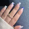 Usa un color de estilo ins de primavera y verano flor francesa lateral uña uña parche de uña uñas postizas terminadas uñas uñas