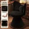 Lujo ligero giratorio maquillaje chica de alta gama tocador de dormitorio silla con respaldo francés respaldo arte de uñas mariposa