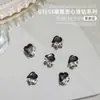 Nuevos Accesorios para Uñas con Diamantes Apilados Azul Claro, Diamantes Apilados Rectangulares con Acabado Azul Brillante, Corazón Torcido, Accesorios de Uñas de Lujo Accesibles