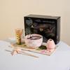 Set de Regalo de Cerámica para Té Matcha Caja de Regalo Set Tazón Matcha Cuadriculado Batidor de Té Caja de Regalo Estilo Ins Exclusivo Transfronterizo para Europa y América