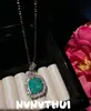 Joyas Glaciar Mojito Flor Piedra Preciosa Pendientes Accesorios de Banquete de Gama Alta Verde Pavo Real Cubo de Azúcar Diamante Brillante Conjunto de Collar
