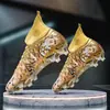 Nuevos zapatos de fútbol AG de tacos largos y para césped artificial transfronterizos para hombres, mujeres y niños, zapatos deportivos de alta gama para césped artificial al por mayor