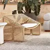 Sofá de Ratán Creativo Jardín Patio Exterior Balcón Arte Silla Perezosa Exterior Casa de Huéspedes Juego de Tres Piezas de Muebles Combinados