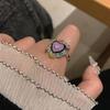 Corea del Sur Nuevo Color Diamante Encantador Anillo Abierto Nicho Temperamento Personalidad Combinación Total Anillo Dedo Índice Celebridad de Internet Combinación Total anillo