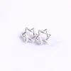 Pendientes Runxin de aro trenzado de estrella de seis puntas para mujer, moda simple, pendientes de estrella para estudiante, estilo coreano, pendientes pequeños de estrella hexagonal