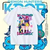 Kpop Caçadores de Demônios Caçador de Demônios Reunião Gola Redonda Manga Curta Verão Solta Camiseta para Crianças Maiores Casual Top