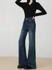 Jeans Acampanados Pequeños Fáciles para Mujer, Pantalones Acampanados de Cintura Media para Otoño e Invierno, Pantalones Acampanados de Alta Elasticidad, Pantalones de Otoño Adelgazantes para Mujer
