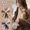 Novo Cachecol de Tricô Versátil para Meninas, Prova de Frio, Lã Quente, Outono/Inverno, Cachecol de Moda com Blocos de Cor Fofo para Mulheres