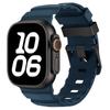 Pulseira de Silicone Trilha Selvagem Compatível com Apple 789 10ª Geração iWatch S11 Ultra Pulseira Fivela de Metal Titânio Preto