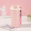 Nova caneca térmica simples de aço inoxidável 316, caneca de café portátil para carro com alça, copo de água multifuncional com canudo para beber diretamente