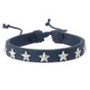 AliExpress venda quente cinco-pontas estrela rebite pulseira tecida fonte fábrica direta pulseira de couro masculino