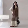 Conjunto retro de tres piezas estilo japonés para niñas, chaleco de otoño, camiseta, pantalón de falda a cuadros, atuendo en capas, moderno