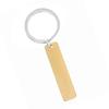 Llavero Cuadrado Largo de Acero Inoxidable de Personalidad Simple Rectangular Vertical Grabado DIY