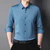 Otoño 2026 Nueva Camisa para Hombre Casual Sin Planchar Ligeramente Elástica Camisa de Manga Larga para Hombre Venta Directa de Fábrica Una Pieza Dropshipping T774