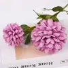 Flores Artificiais de Dente-de-leão e Hortênsia, Crisântemo Ping Pong de 2 Cabeças para Decoração de Casamento e Adereços de Fotografia