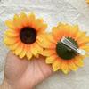 Adorno para el cabello de girasol de franela de imitación, adorno para el cabello estilo festivo, adorno para el cabello de flor retro, goma elástica de girasol, accesorios para el cabello para mujer