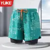 Bañador de Hombre de Doble Capa Anti-Vergüenza, Secado Rápido, Holgado, Moderno, Shorts Deportivos de Playa Estampados, Nuevo Estilo de Verano