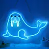 Las luces LED de neón de vida marina son regulables y adecuadas para bares de pesca del mundo marino, tabernas y cuevas de hombres.